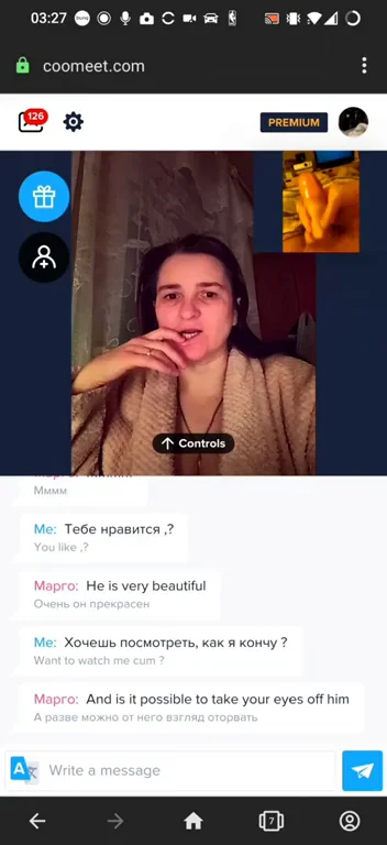 Cam girl impressed by cumshot