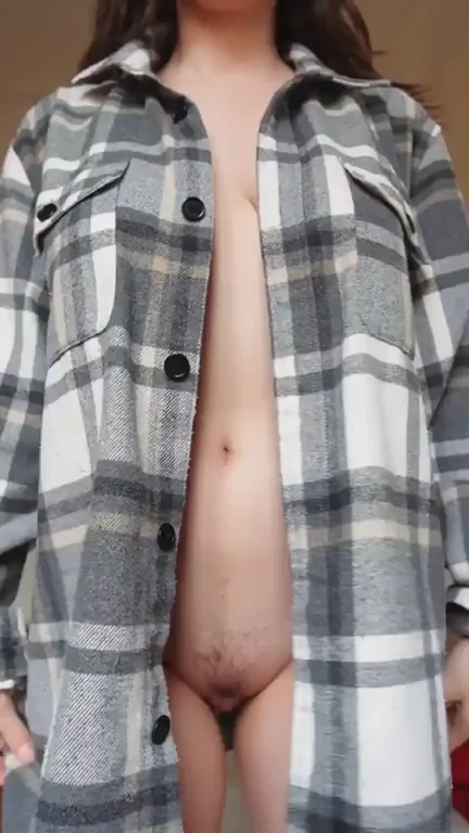 Unzipping the Plaid Tease: My Hidden Monster Pussy Reveal