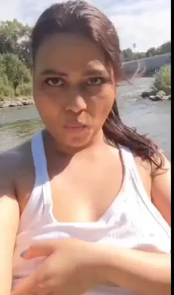 Muslim MILF Slut's Wild Public Titty Drop by the River 😈🍈🍈