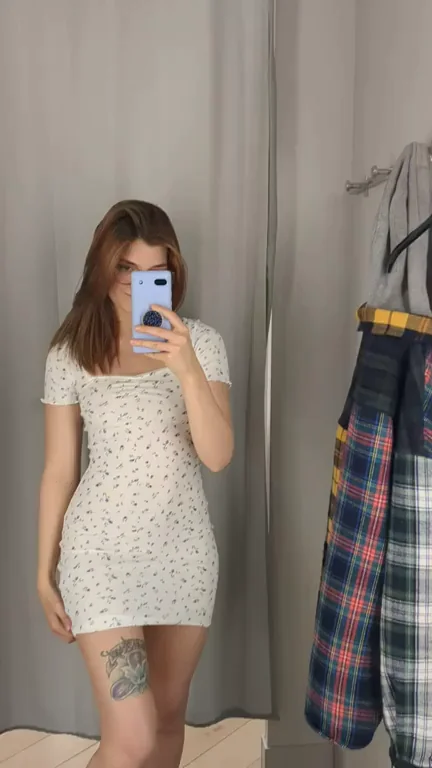 Fitting Room Tease: Slipping Outta My New Dress 😈👗➡️🔥