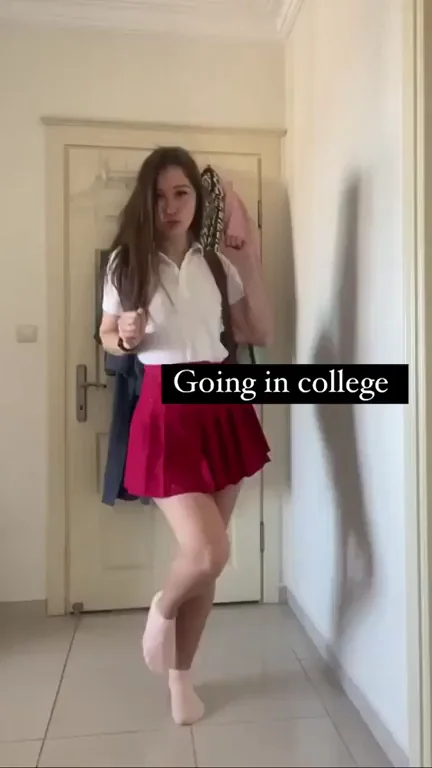 Shy College Slut's Dark Tease: Plaid Skirt UpSkirt Flash