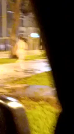 Naked Slut Strolling Public Park at Night 🔥🍑