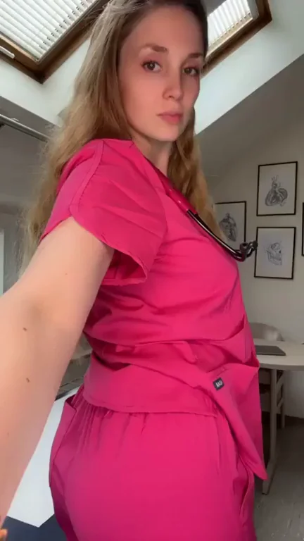 Nurse's Bootylicious Ass Tease in Pink Scrubs 🍑💉🔥
