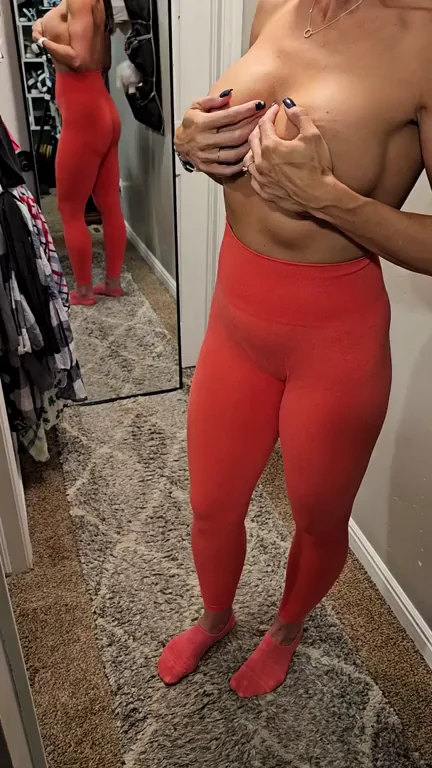 Fun Ass Slap Tease in Tight Red Leggings 😈🍑