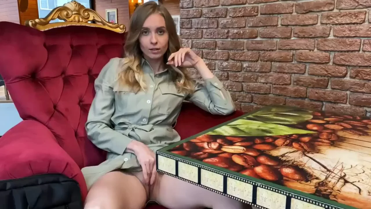 Busted Fingering My Wet Pussy at the Dinner Table by Hot Waiter
