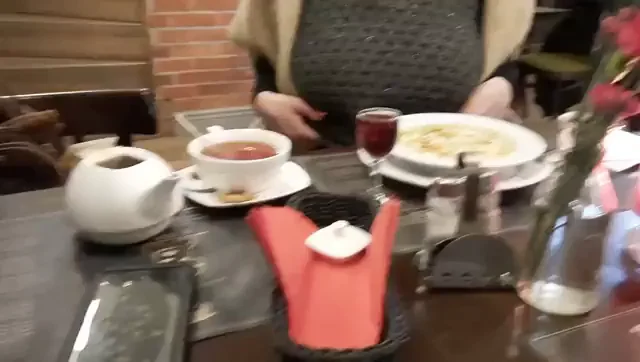 Blonde Babe Flashes Massive Tits at Restaurant Bday Bash! 🎉🍒