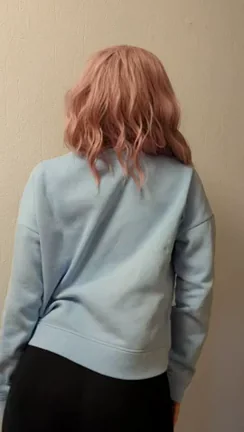 Pink-Haired Tease Drops Hoodie & Leggings for Slutty Ass Reveal