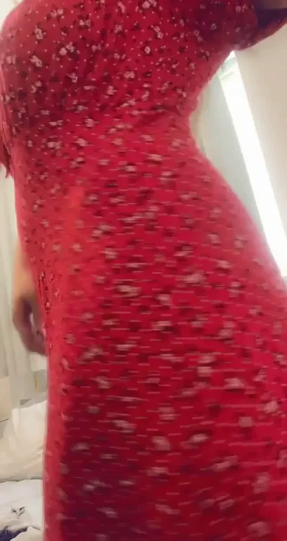 Pretty Red Dress Hiding My Massive Tits & Juicy Ass 😍☀️