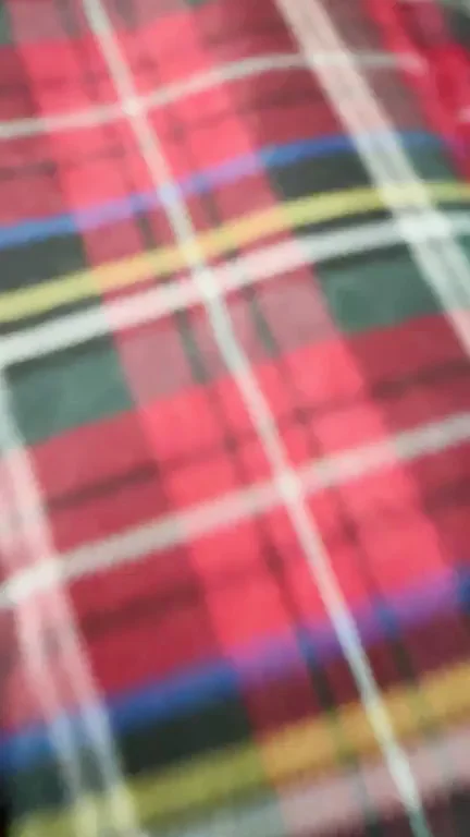 Asian Slut's Juicy Thigh-High Tease on Plaid Sheets 😍🍑