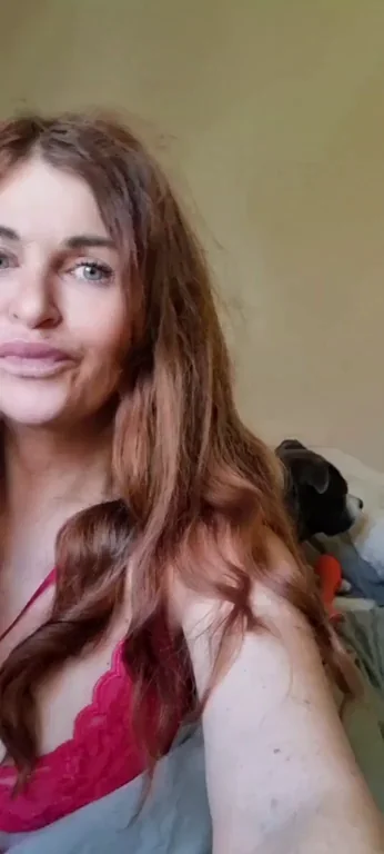 This is how Milf boobs look in the morning (don't mind my puppy - she loves to cuddle)