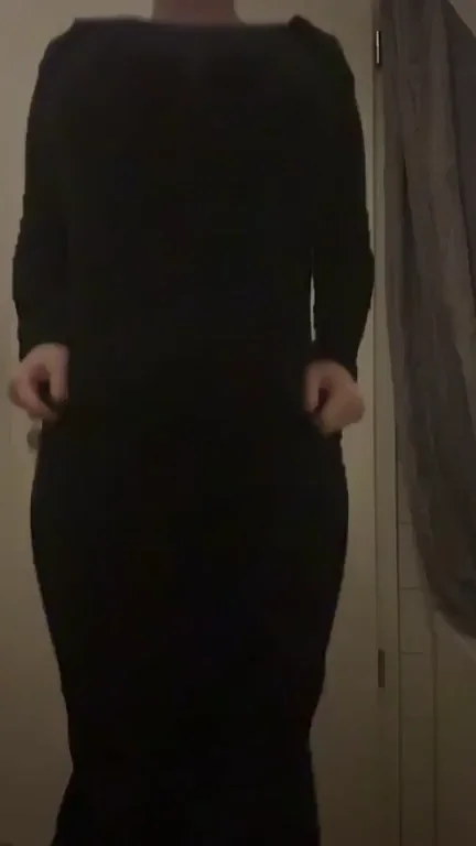 Slow-Mo Massive Tit Bounce in Tight Black Dress