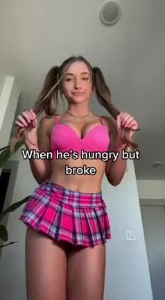 Blonde Pigtail Slut's Broke-Ass Feast Tease