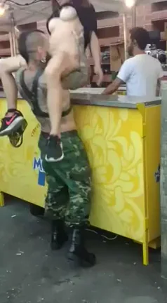 Tiny Slut Bends Over for Muscled Hunk's Grip 💪🍑🔥