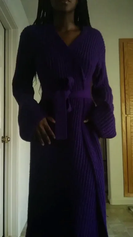 Wanna Pound This Ebony Slut After Peeking Under My Purple Robe? 🔥🍫