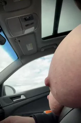 🚗 Driving Wild with My Massive Tits Out for Trucker Peeps! 🍈🍈