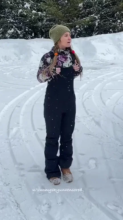 ❄️ Freezing My Tits Off: Naughty Snow Strip Tease! 🔥