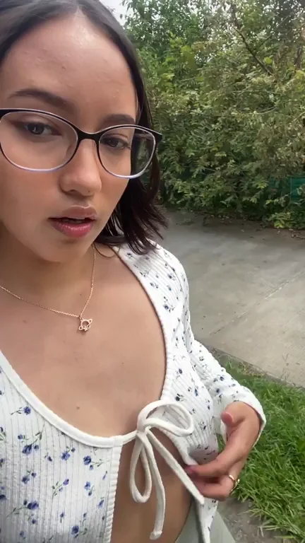Braless Tease Stroll in the Park