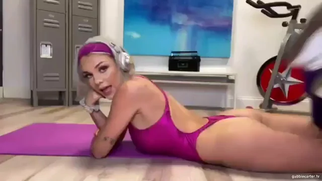 Crazy hot aerobics instructor