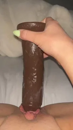 Petite Slut's 1st BBC Dildo Ride 💦🍆 Never Soaked This Wet!