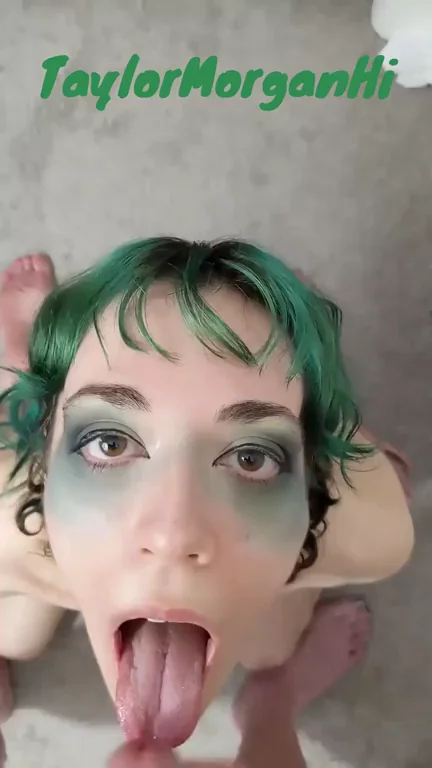 Taylor Morgan's Slutty Green-Haired Cum Reward Feast