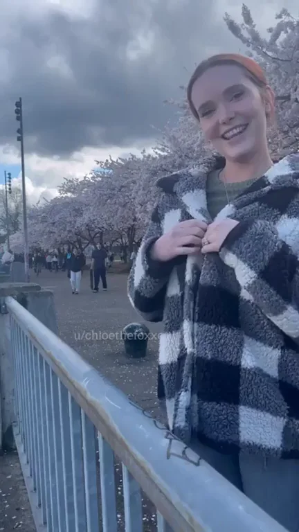 My boobs look great next to the cherry blossoms ;)