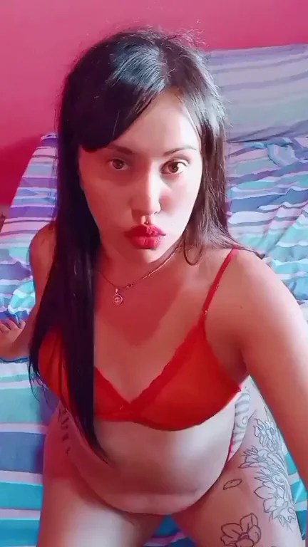 Naughty 420 Babe Chills in Red Bra, Teasing Her Juicy Ass 😈🍑💨