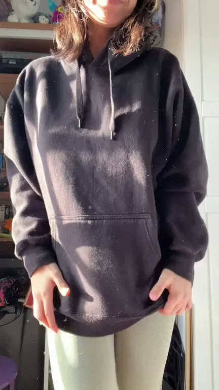 Magic Trick: Massive Tits Vanish in Oversized Hoodie! 🪄🍈🍈