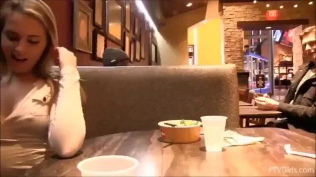 Breast Sucking At A Restaurant