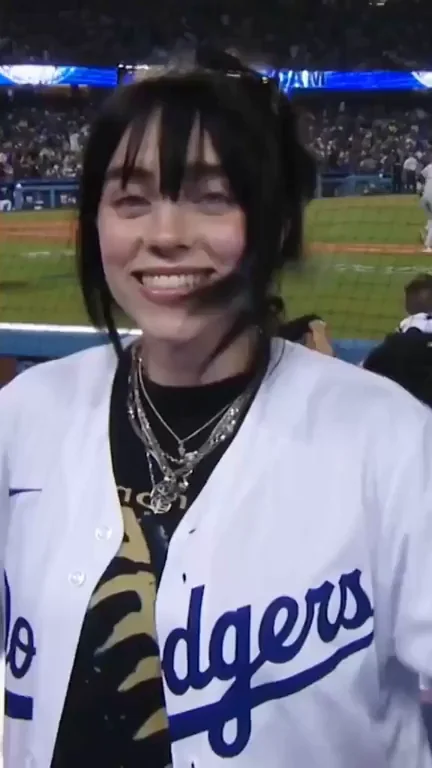Tongue out & jumping (Dodgers)