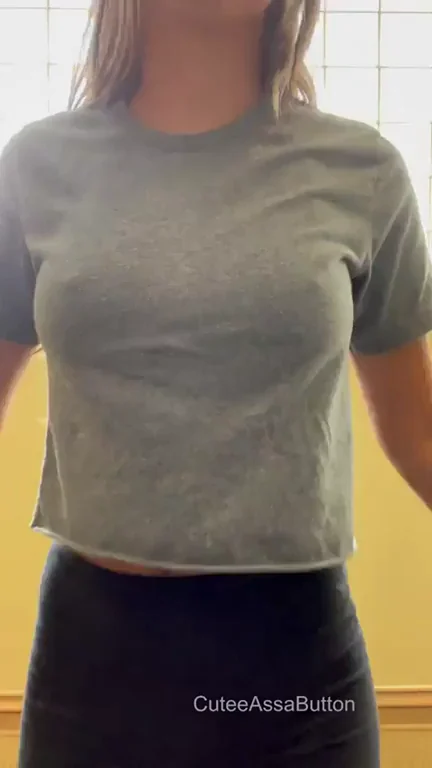 Treadmill Tease: Nipples Rock Hard in Grey Tee 😈🍈🍈