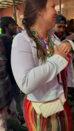 🔥 Street Party Slut Flashes Tits for Beads! Beads All She Needs 😈