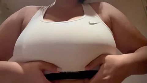 Gym Slut's Massive Titty Drop from Nike Sports Bra