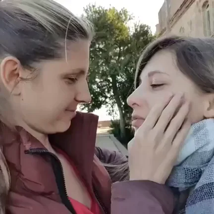 Lovely babes kissing