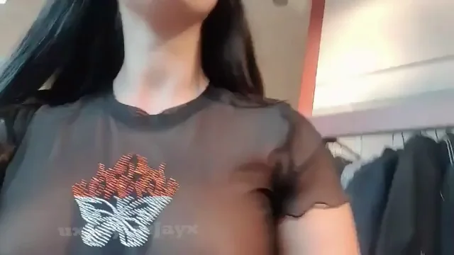 I got a lot of looks shopping in town today, I think people liked me flaunting my nipples in my new top