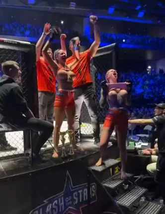 Winners entertaining the crowd