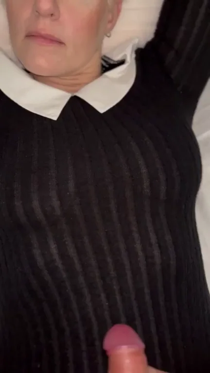 Cumming on My New Black Sweater Slut Ritual