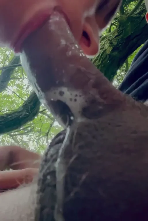 Horny Park Slut Gulps Thick Cumshot 😈🌳💦