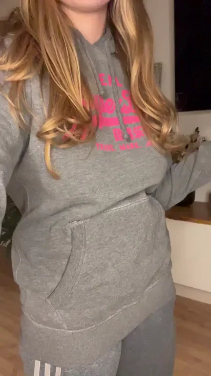 2005 Born Slut in Adidas Hoodie Teases Her Perky Tits – Horny AF!