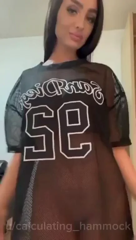 Jackpot Alert! 😍 Hottie in Sheer Jersey Teases Her Perfect Curves 🔥