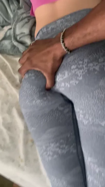 Thick Babe's Yoga Pants Tested by Big Hands 🍑✋😈