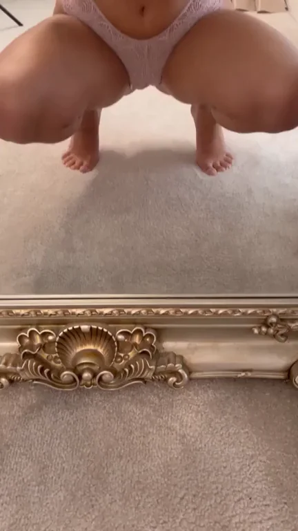 Funsized AA Cup Slut Squats & Teases Her Tiny Tits 😈🍑