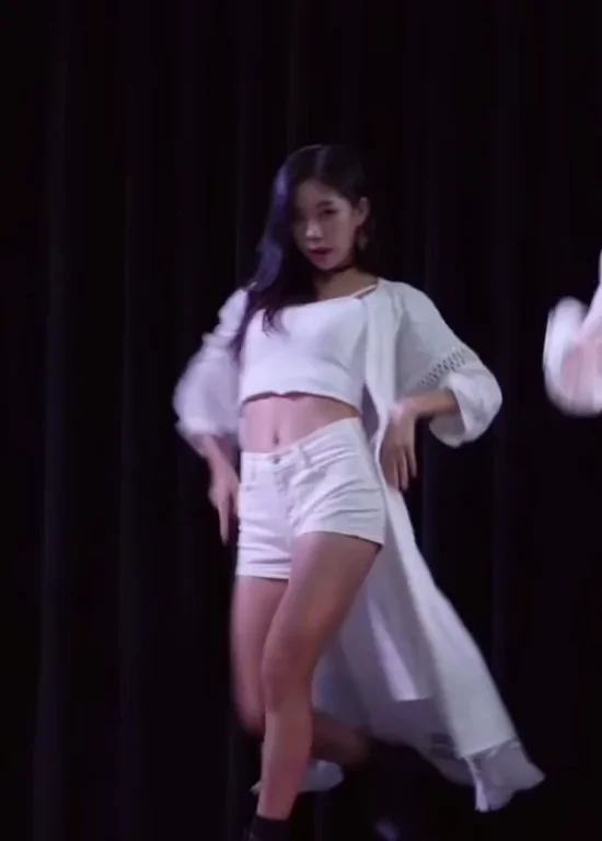 Dosie from Purple Kiss: Slutty Dance Tease in Tiny White Shorts
