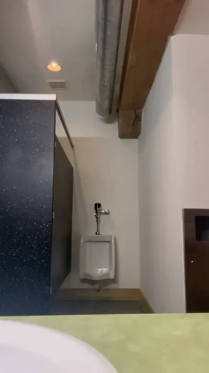 Ebony Big Dick Girl Teases Monster Cock in Men's Public Stall - Dare Ya to Suck!