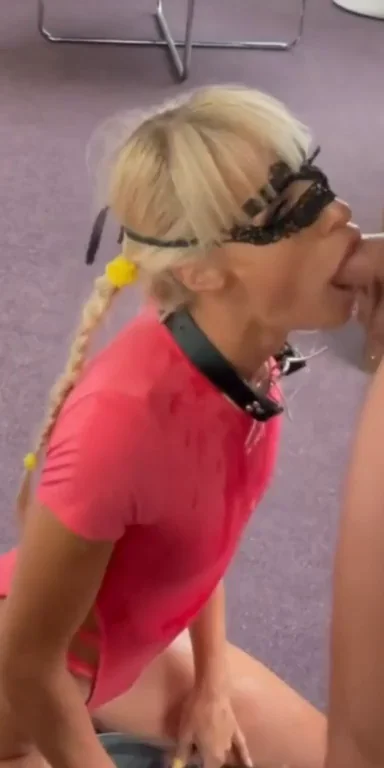 Same blonde slut, same throat smash.