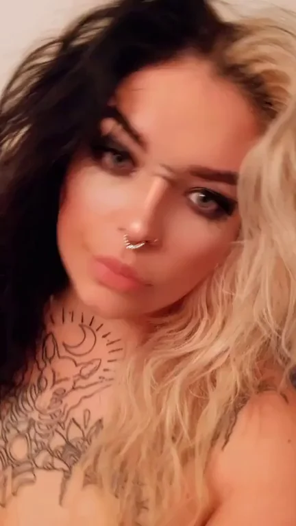 Goth Slut's Split-Hair Tease: Cuddle My Massive Tits & Pussy?