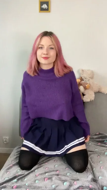 Awkward Pink-Haired Schoolgirl's Epic Titty Drop Tease – Smash or Pass?