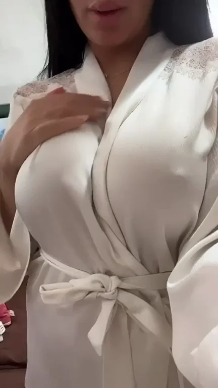 Latina MILF Teases Massive Bouncing Tits in Silk Robe 😍🍈🍈