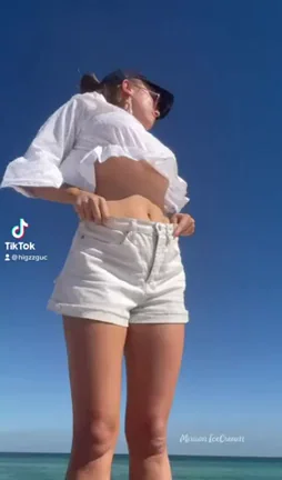 POV Beach Slut Flashes Tits and Pussy in TikTok Tease