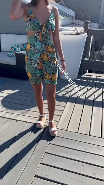 Sunny Balcony Tease: Bikini Babe Flashes Her Juicy Tits