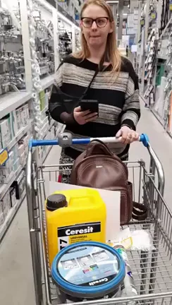 Construction store. I'm 99% sure the guy in the back figured out what I was doing. Heh